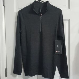 NWT Lululemon Metal Vent Midweight Men's Sz S 1/2 Zip-Up Grey/Black Sz Sm